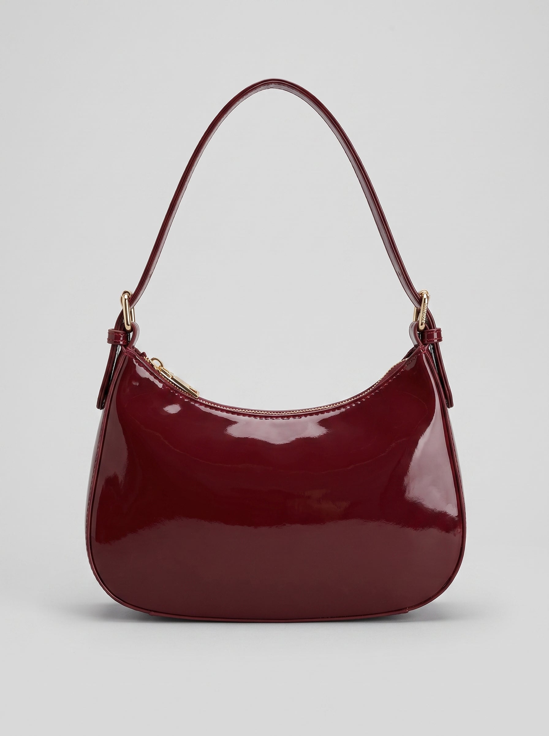 Burgundy Patent Leather Shoulder Bag