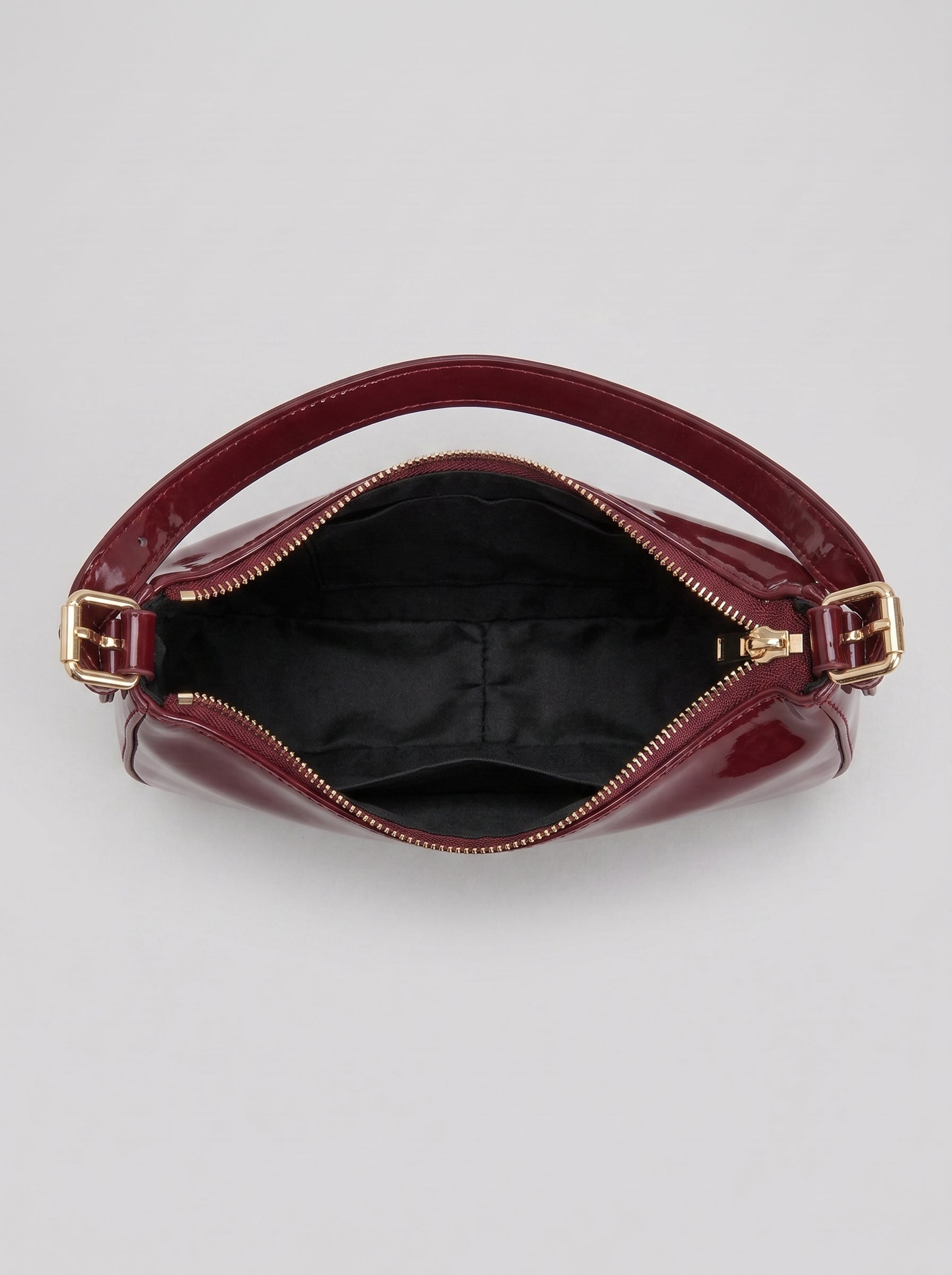 Burgundy Patent Leather Shoulder Bag